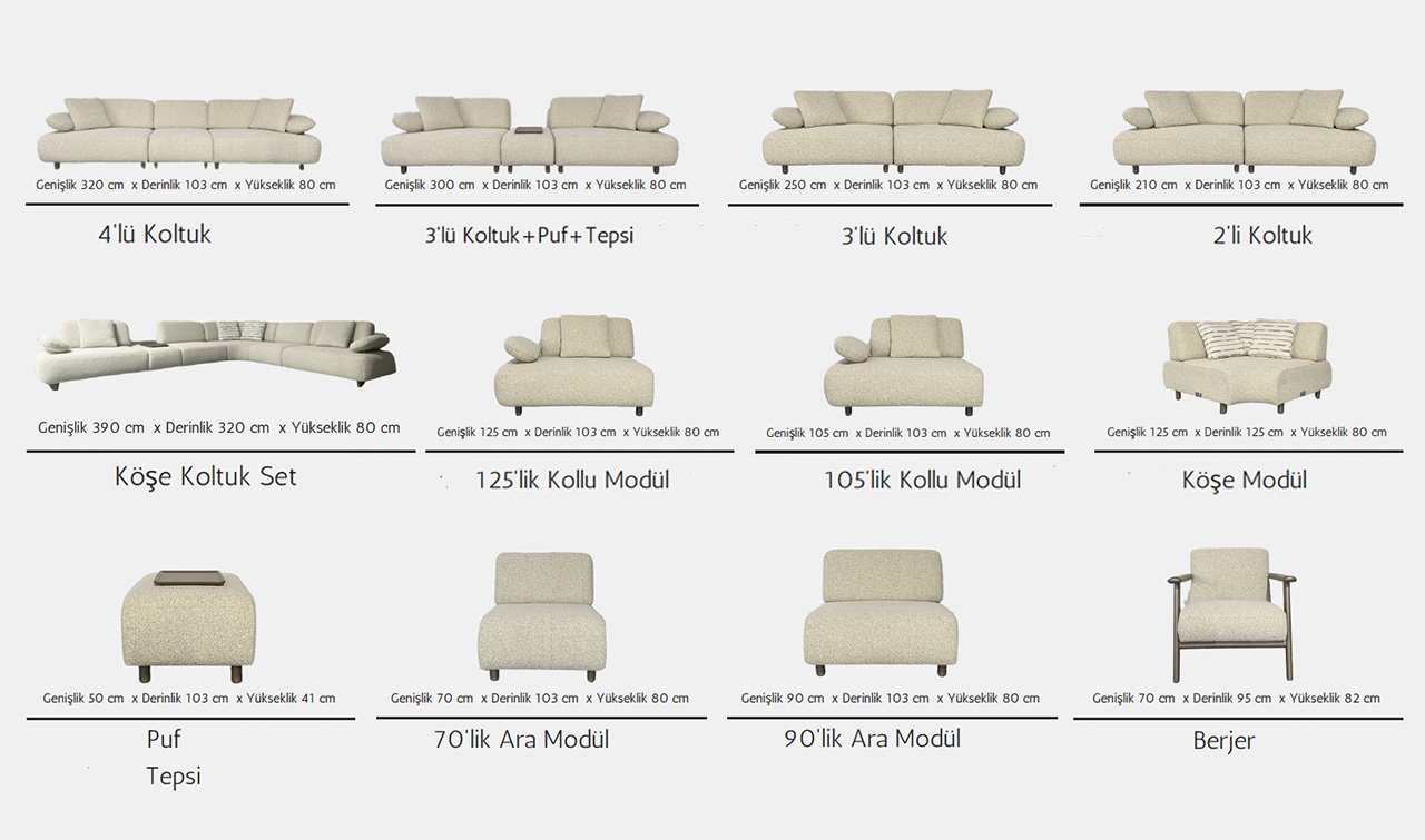 Efes Koltuk Takımı | 4+3+1