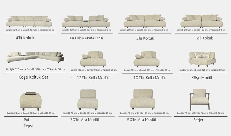 Efes Köşe Koltuk Takımı | Medium