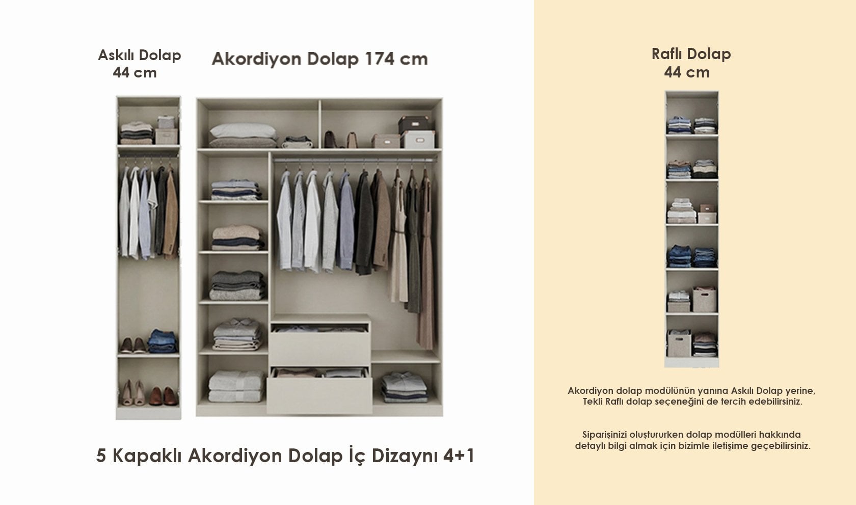 Teba Yatak Odası Takımı | Akordiyon 5 Kapaklı