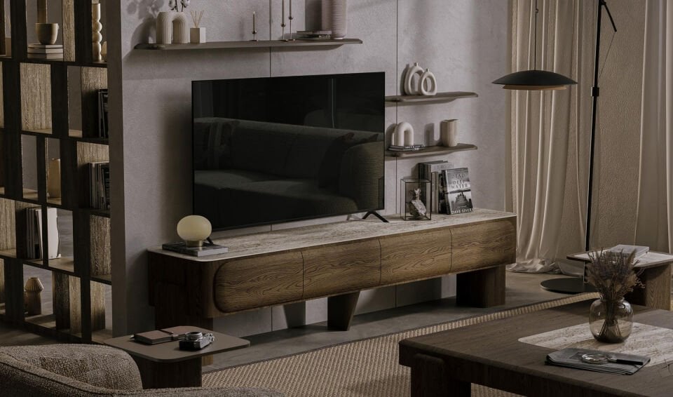 Crown TV Ünitesi Ahşap