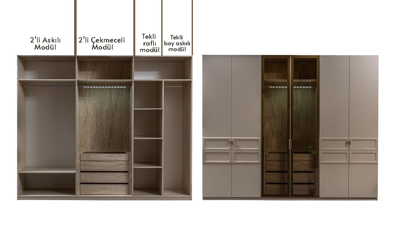Dante Giyinme Odası - Köşe Dolap