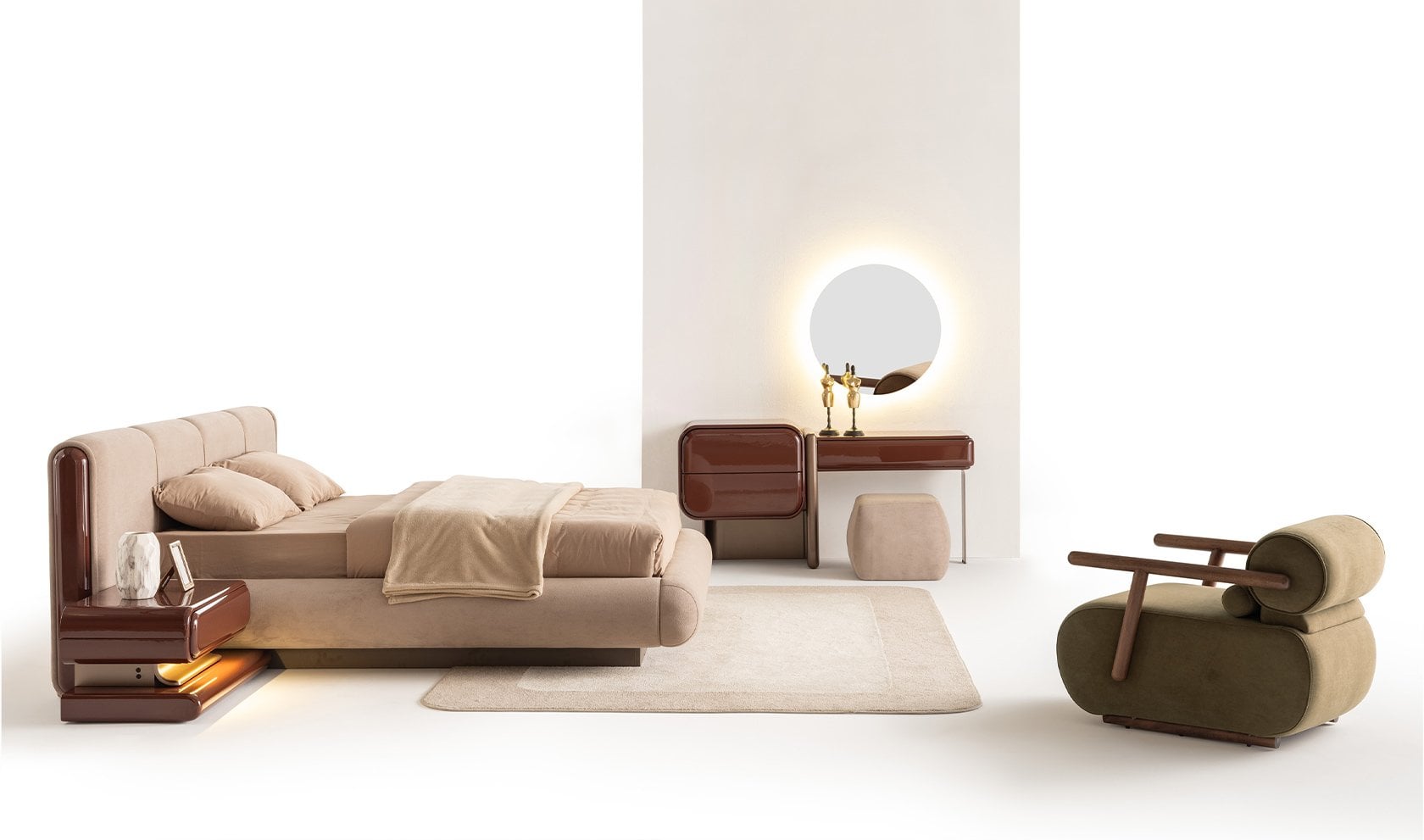 Mocha Karyola Takımı Bordo