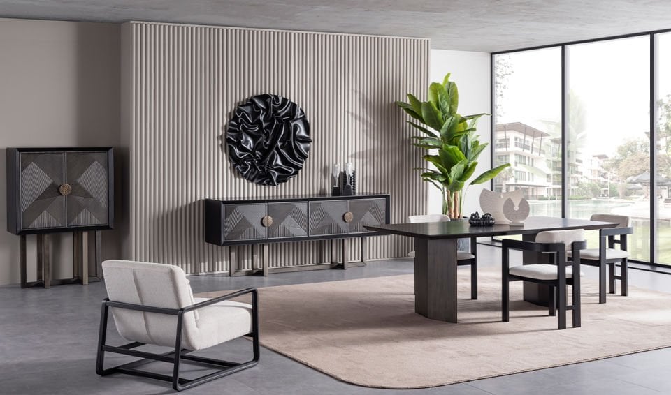 Cross Yemek Odası Takımı | Siyah