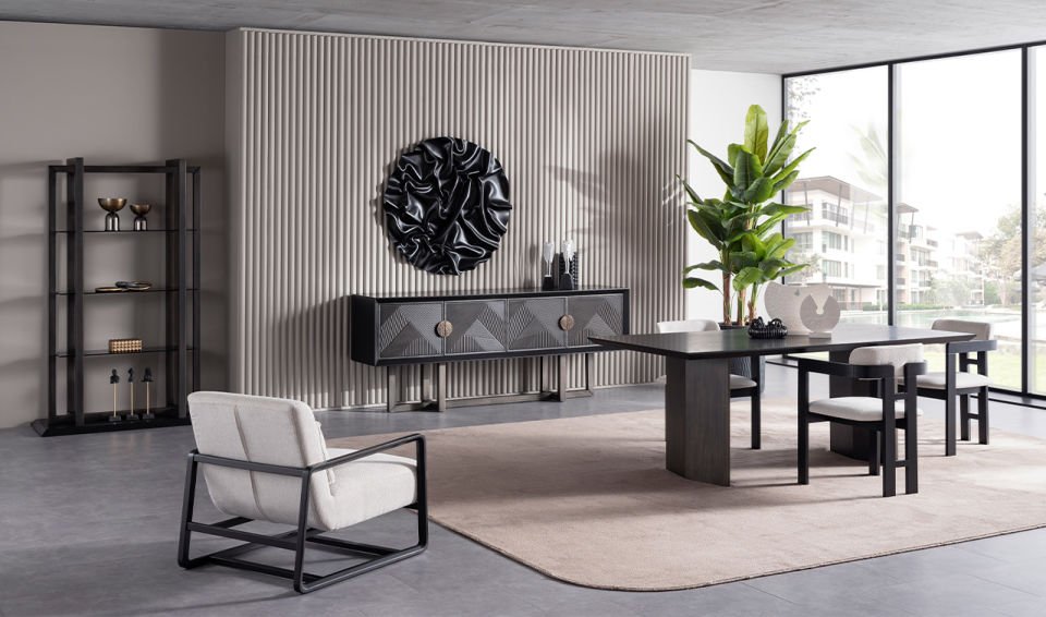 Cross Yemek Odası Takımı | Siyah