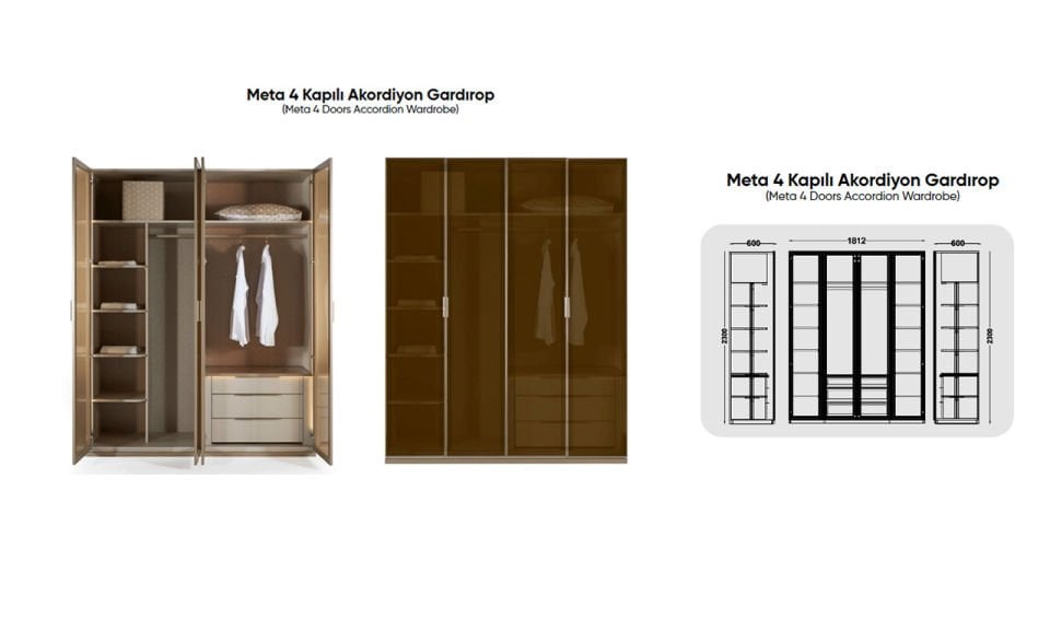 Meta Giyinme Odası - Köşe Dolap