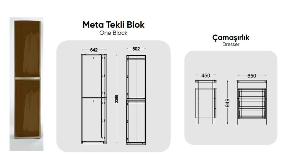 Meta Giyinme Odası - Köşe Dolap