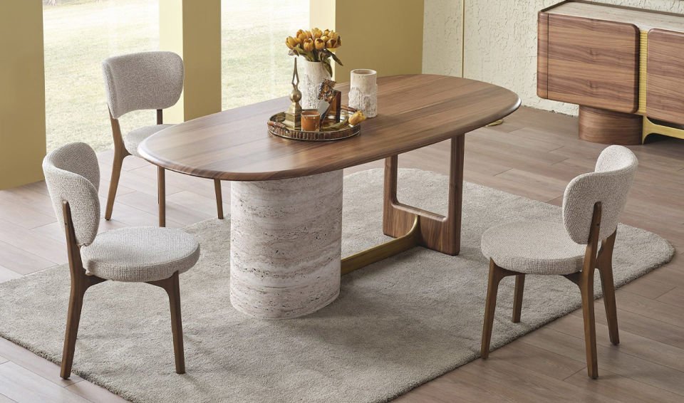 Alba Yemek Odası Takımı | Traverten