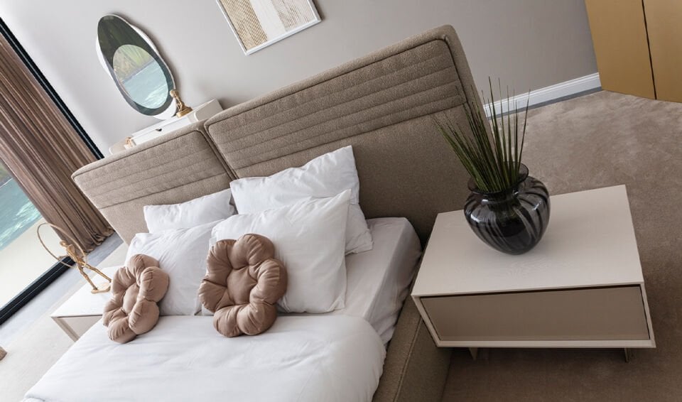 Nova Yatak Odası Takımı Ekru - Bazalı