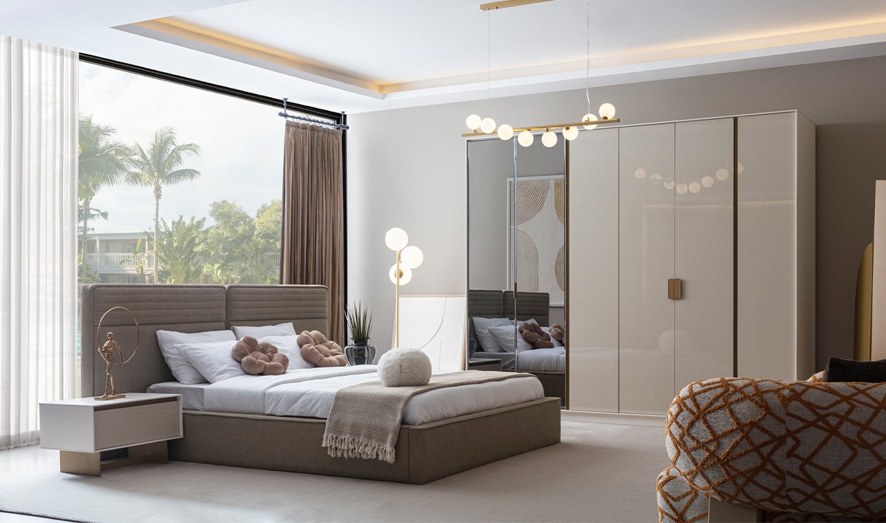 Nova Yatak Odası Takımı Ekru - Bazalı