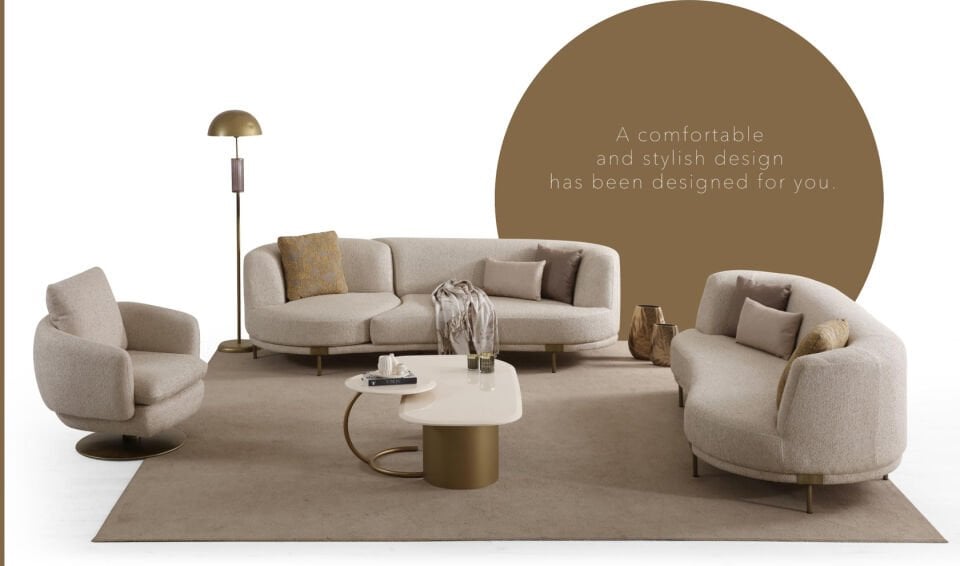 Rolex Koltuk Takımı |Eskitme  Gold Ayak