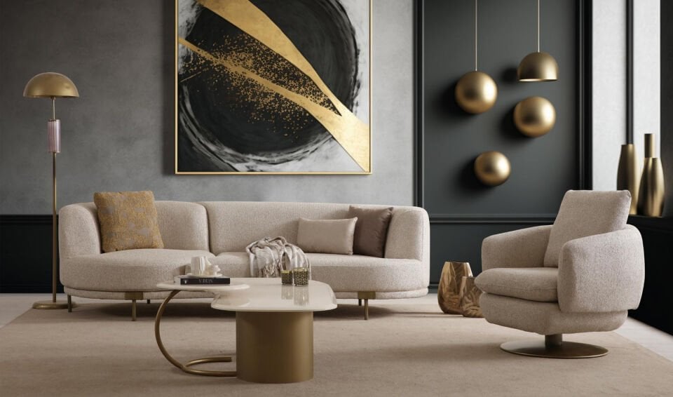 Rolex Koltuk Takımı |Eskitme  Gold Ayak