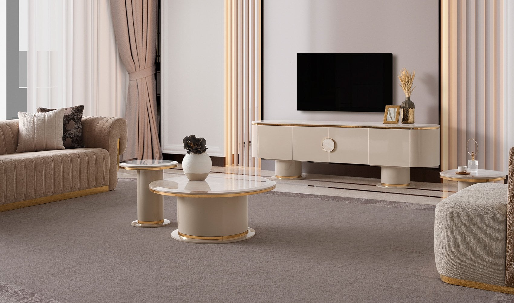 Cartier TV Ünitesi | Ekru