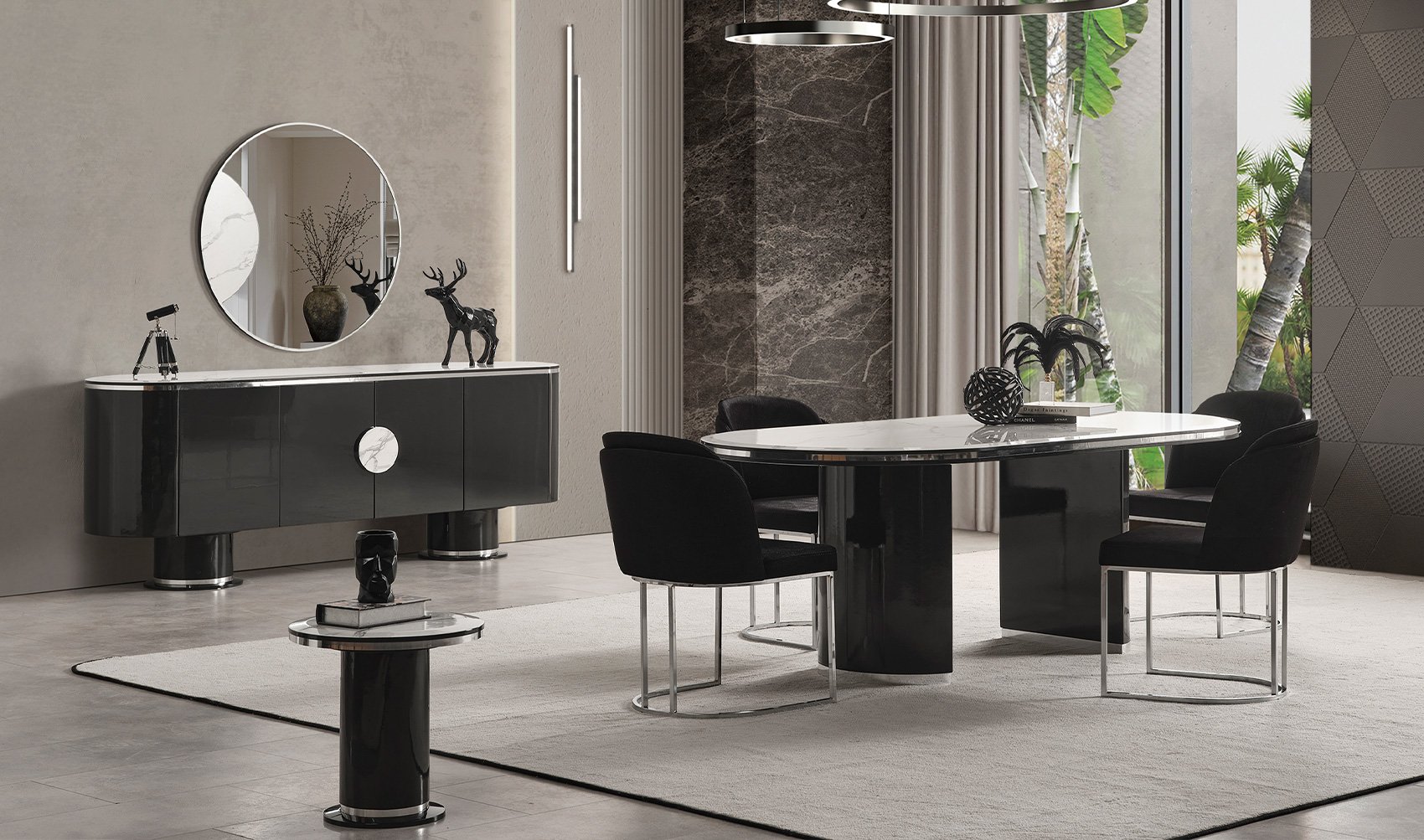 Cartier Yemek Odası Takımı | Antrasit