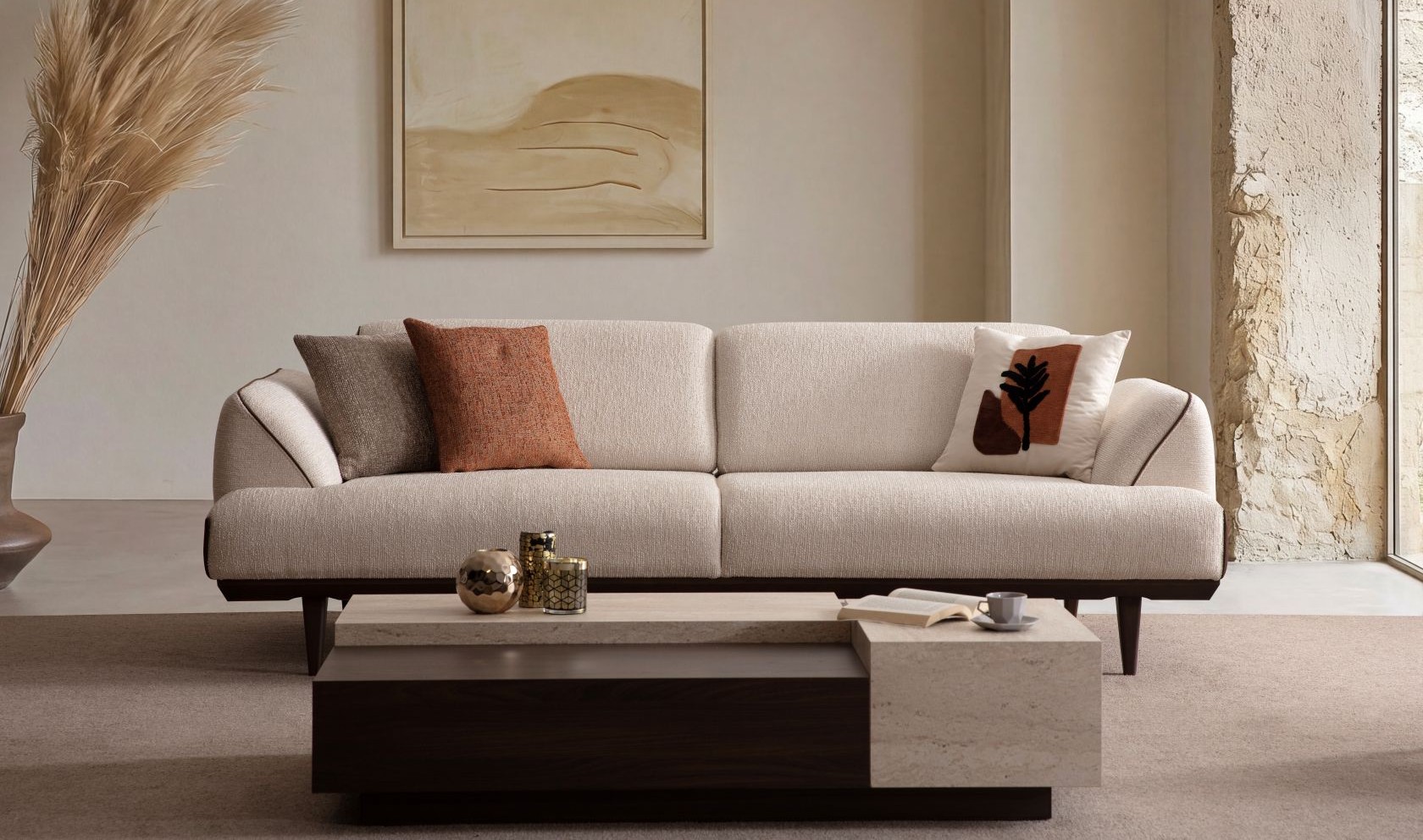 Loft Koltuk Takımı Ahşap Berjerli