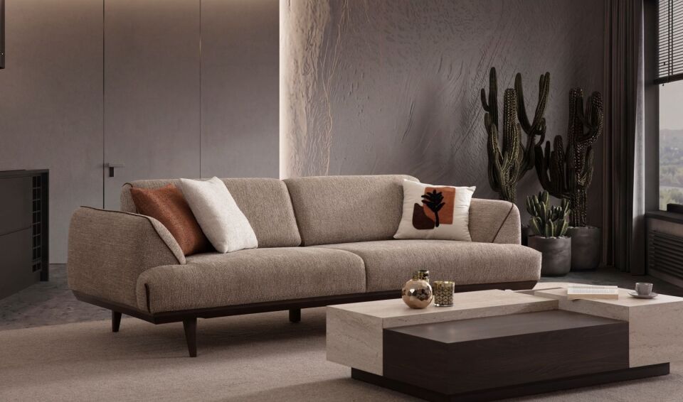 Loft Koltuk Takımı Ahşap Berjerli