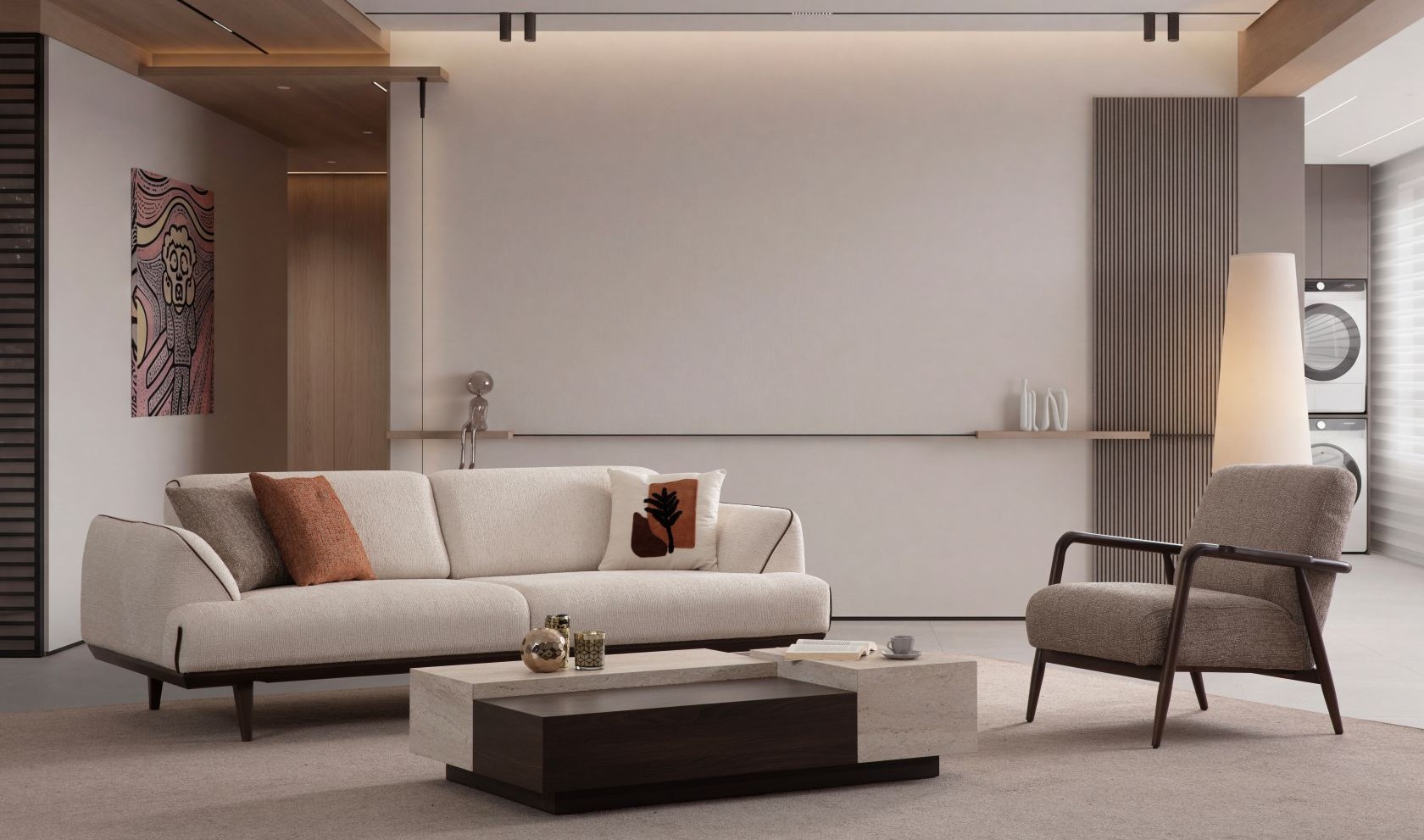 Loft Koltuk Takımı Ahşap Berjerli
