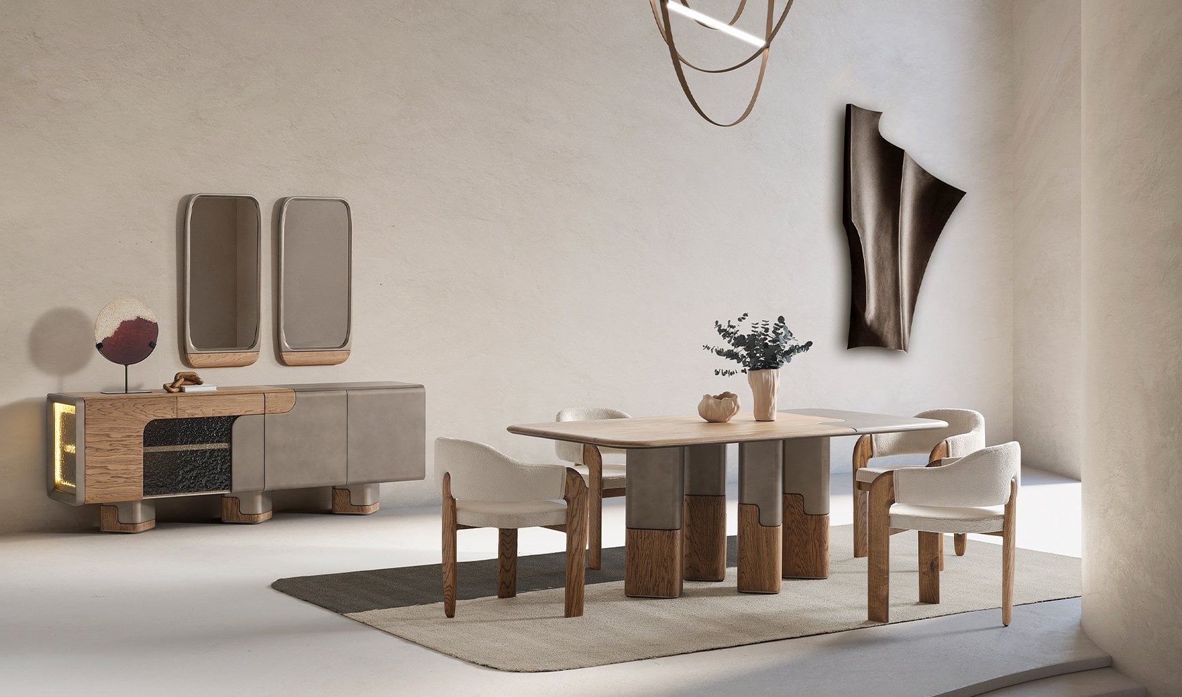 Zümrüt Meşe Yemek Odası Takımı