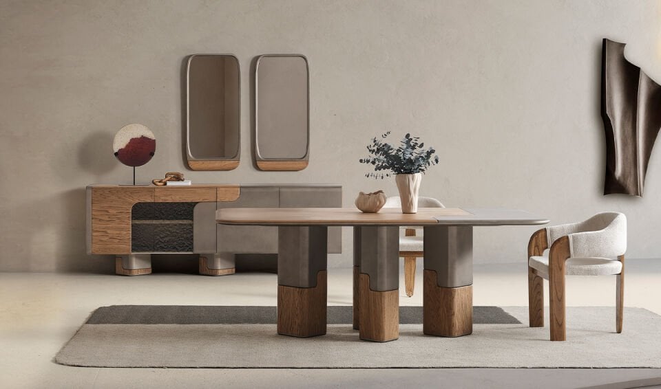 Zümrüt Meşe Yemek Odası Takımı