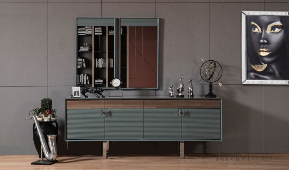 Tesla Ceviz Yemek Odası Takımı Konsol