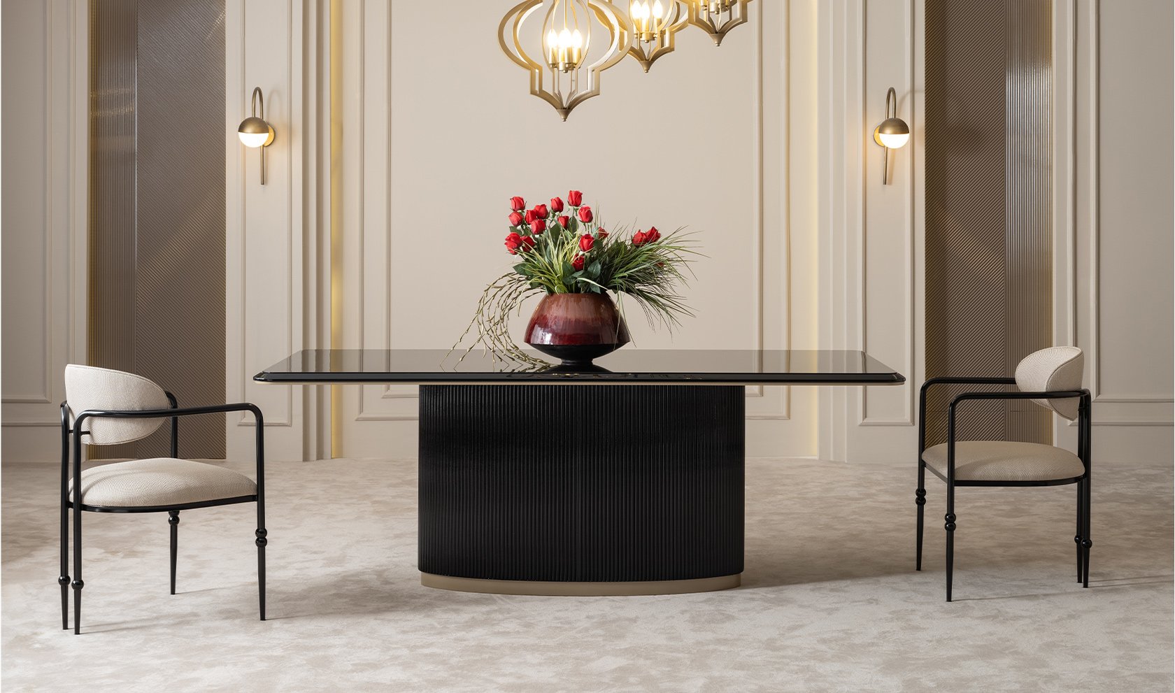 Zenith Yemek Odası Takımı | Siyah