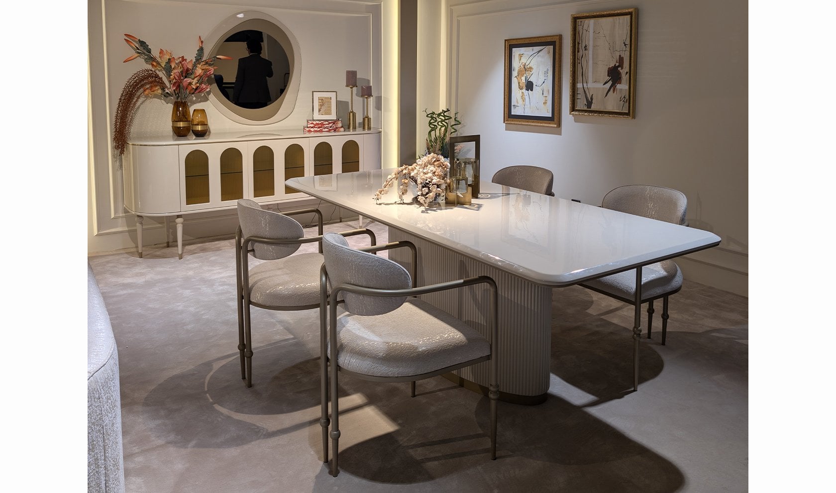 Zenith Yemek Odası Takımı | Krem