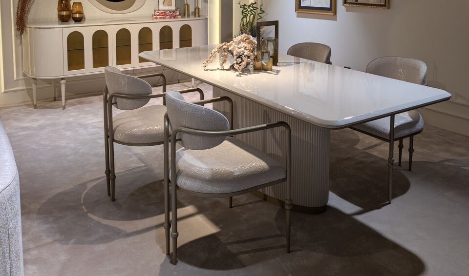 Zenith Yemek Odası Takımı | Krem