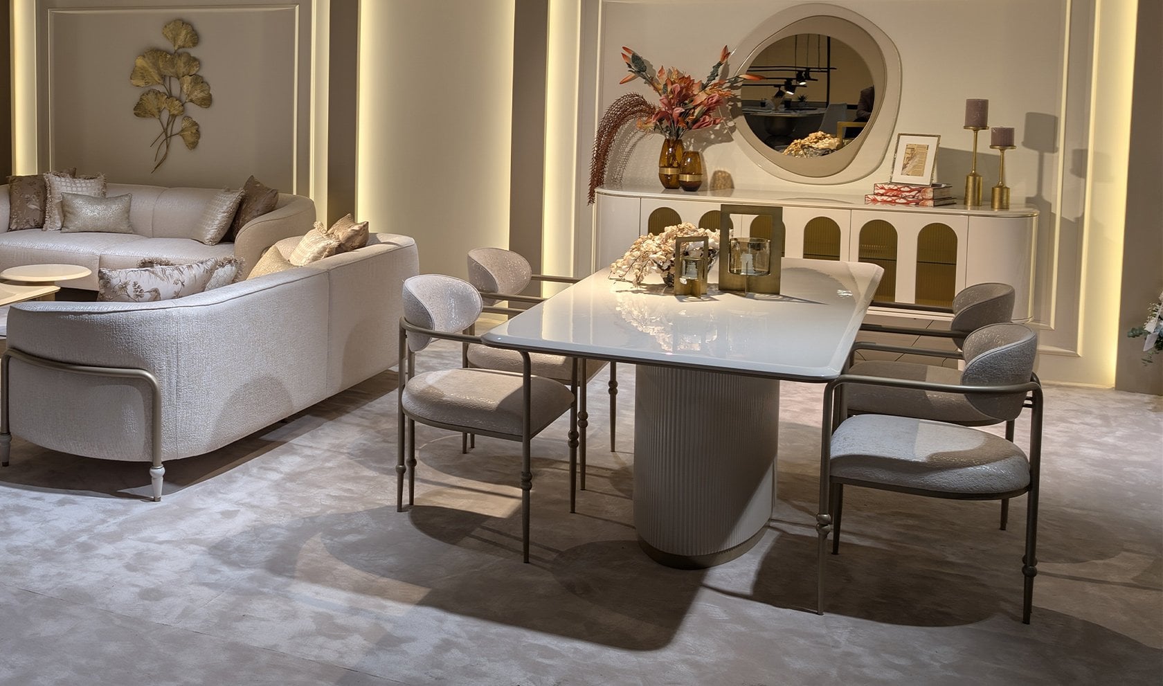 Zenith Yemek Odası Takımı | Krem