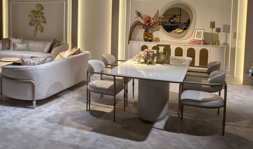 Zenith Yemek Odası Takımı | Krem