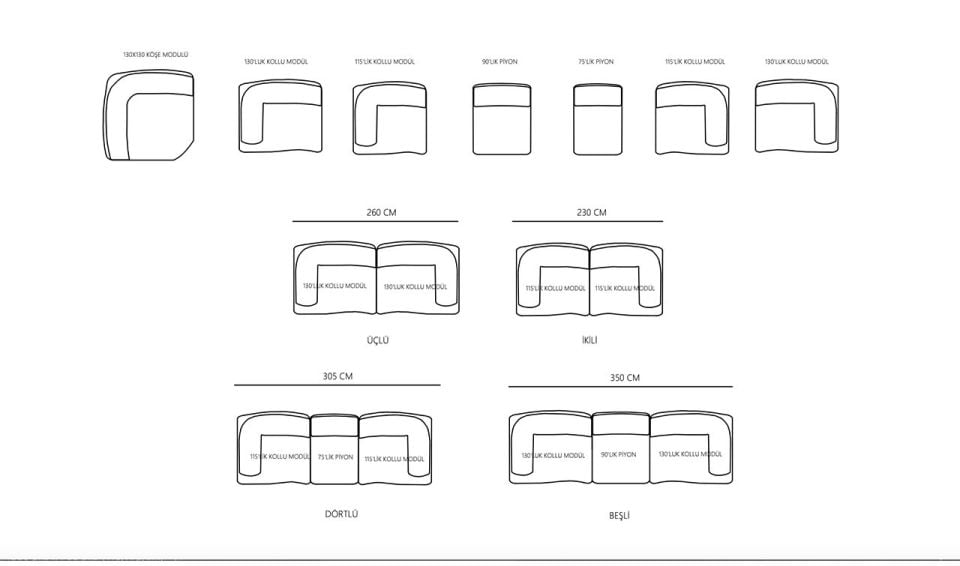 Luna Köşe Koltuk Takımı