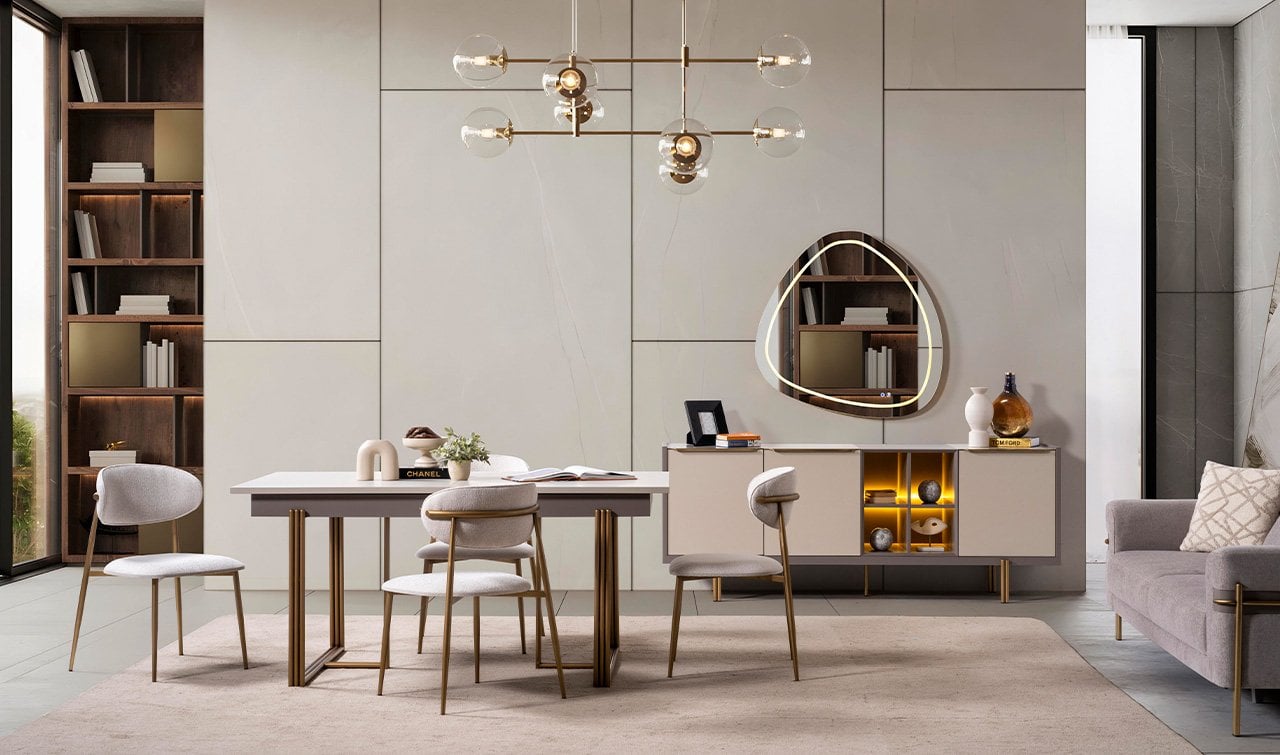 İnci Yemek Odası Takımı | Bej