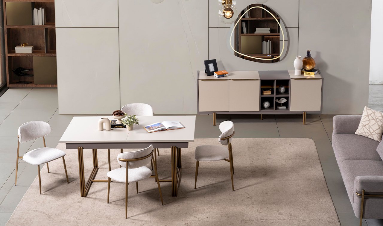 İnci Yemek Odası Takımı | Bej