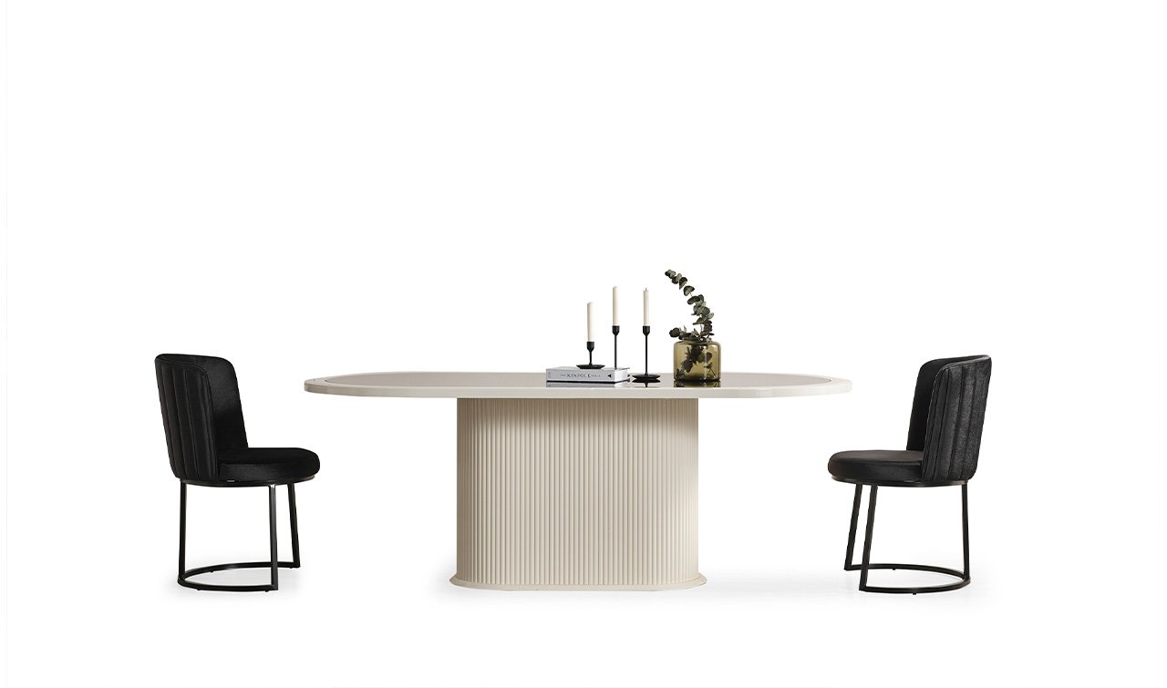 Gucci Yemek Odası Takımı - Ekru & Siyah