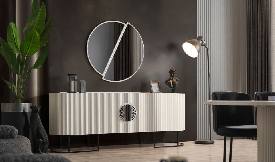 Gucci Yemek Odası Takımı - Ekru & Siyah