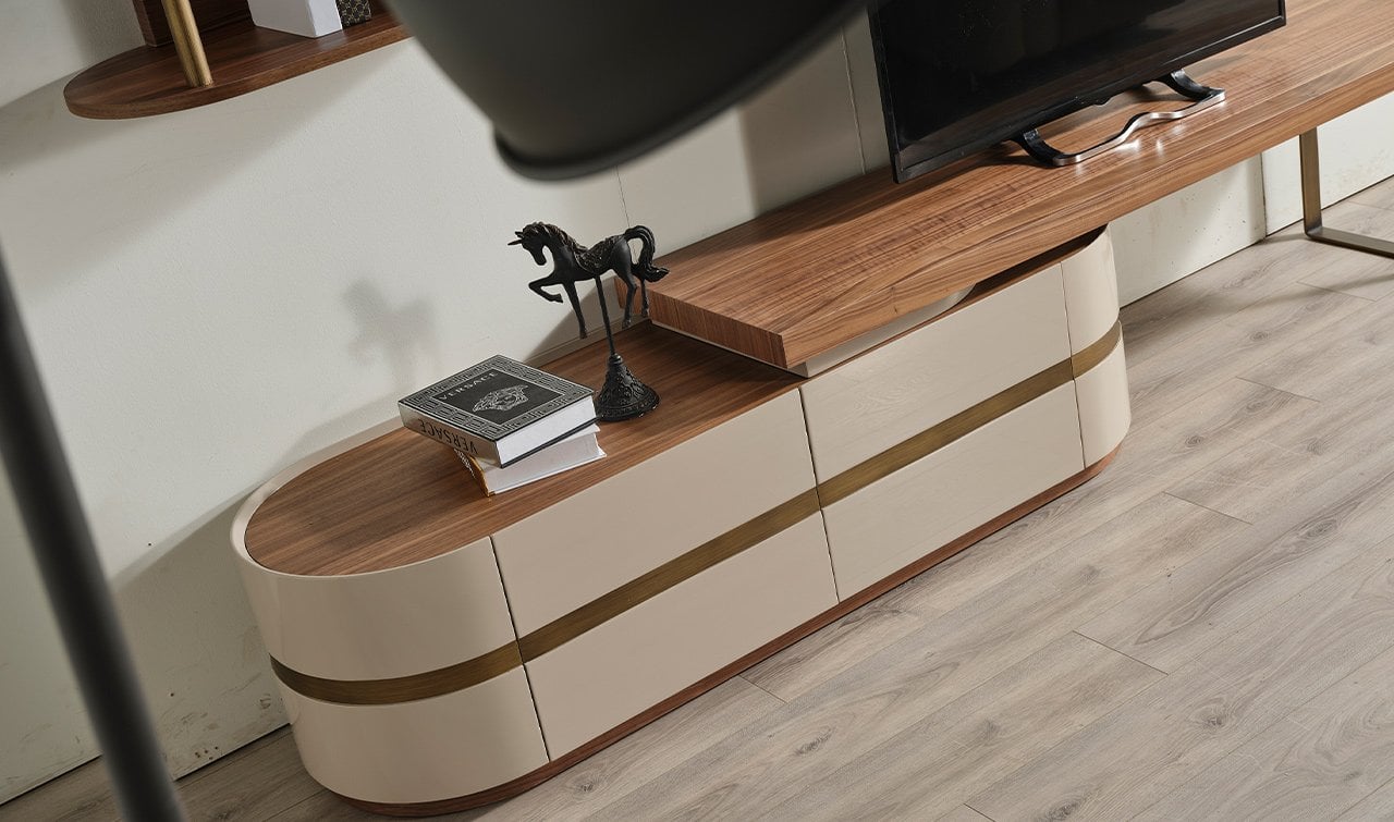 Walnut Ahşap TV Ünitesi