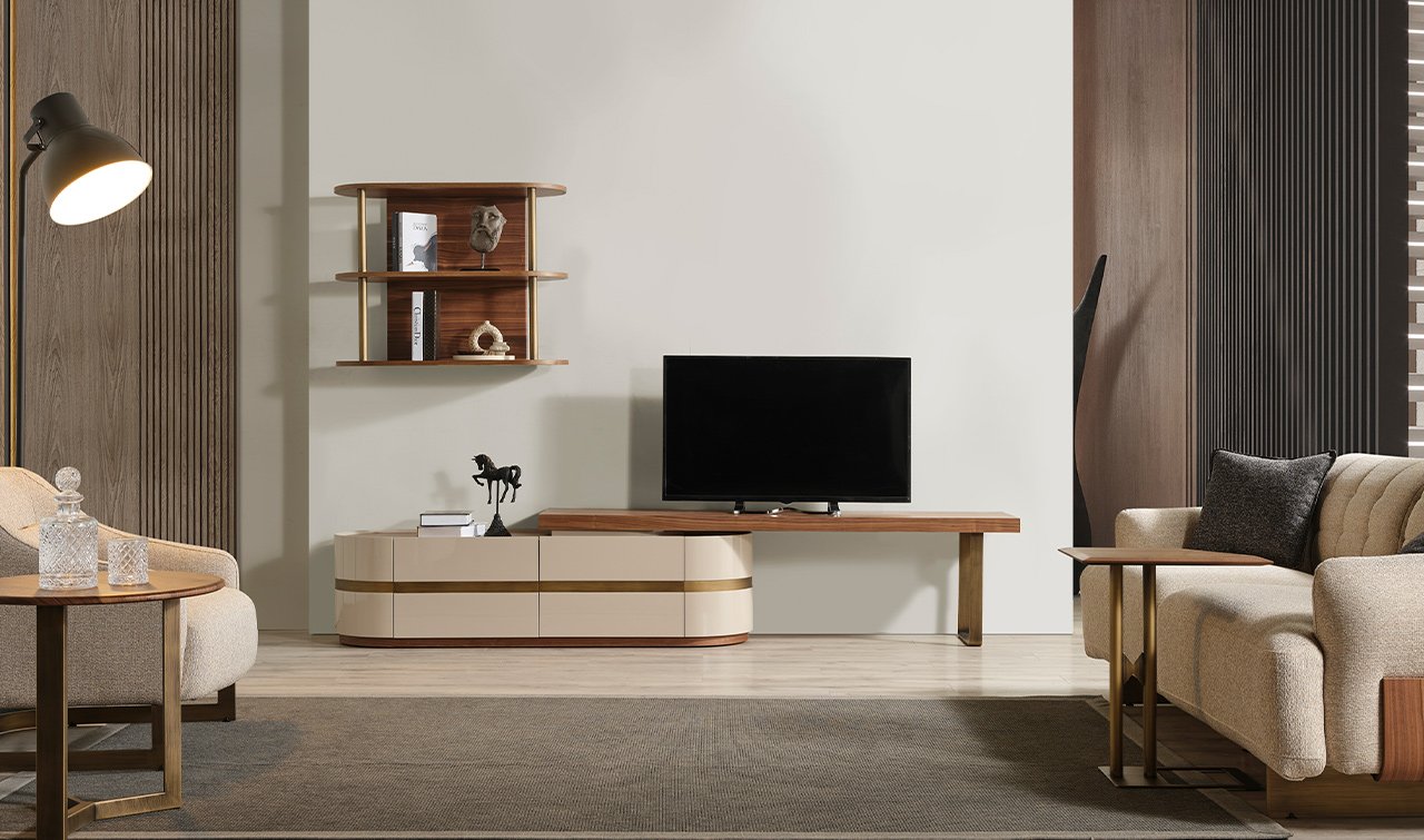 Walnut Ahşap TV Ünitesi