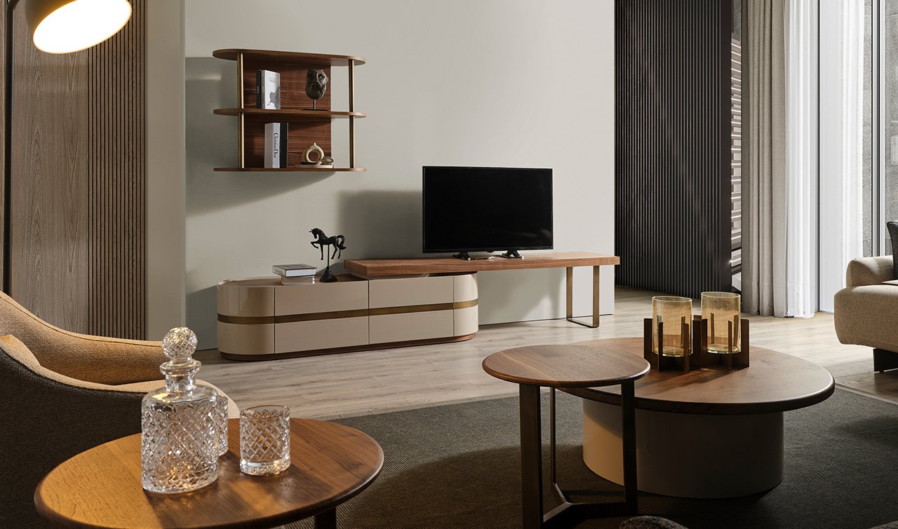 Walnut Ahşap TV Ünitesi