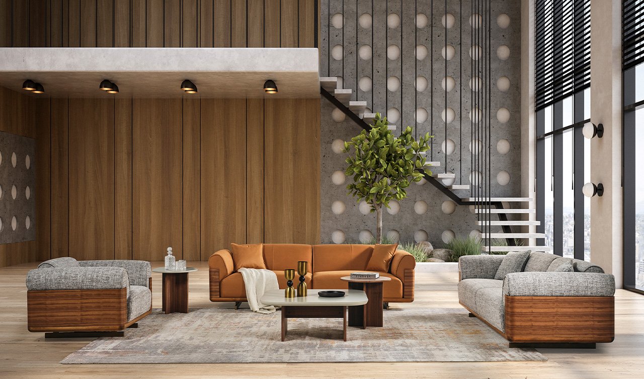 Otello Koltuk Takımı - Ahşap Ayak