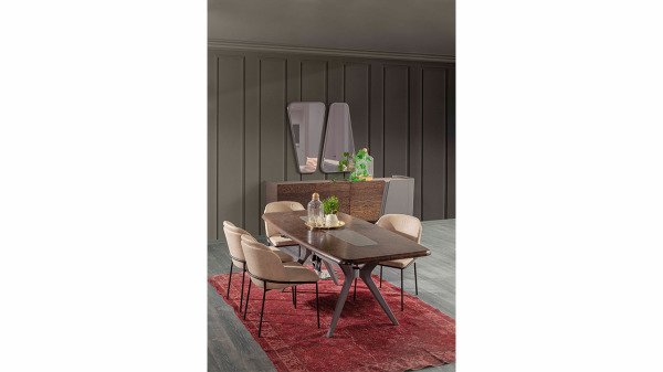 Marmo Gümüş Yemek Odası Takımı Konsol