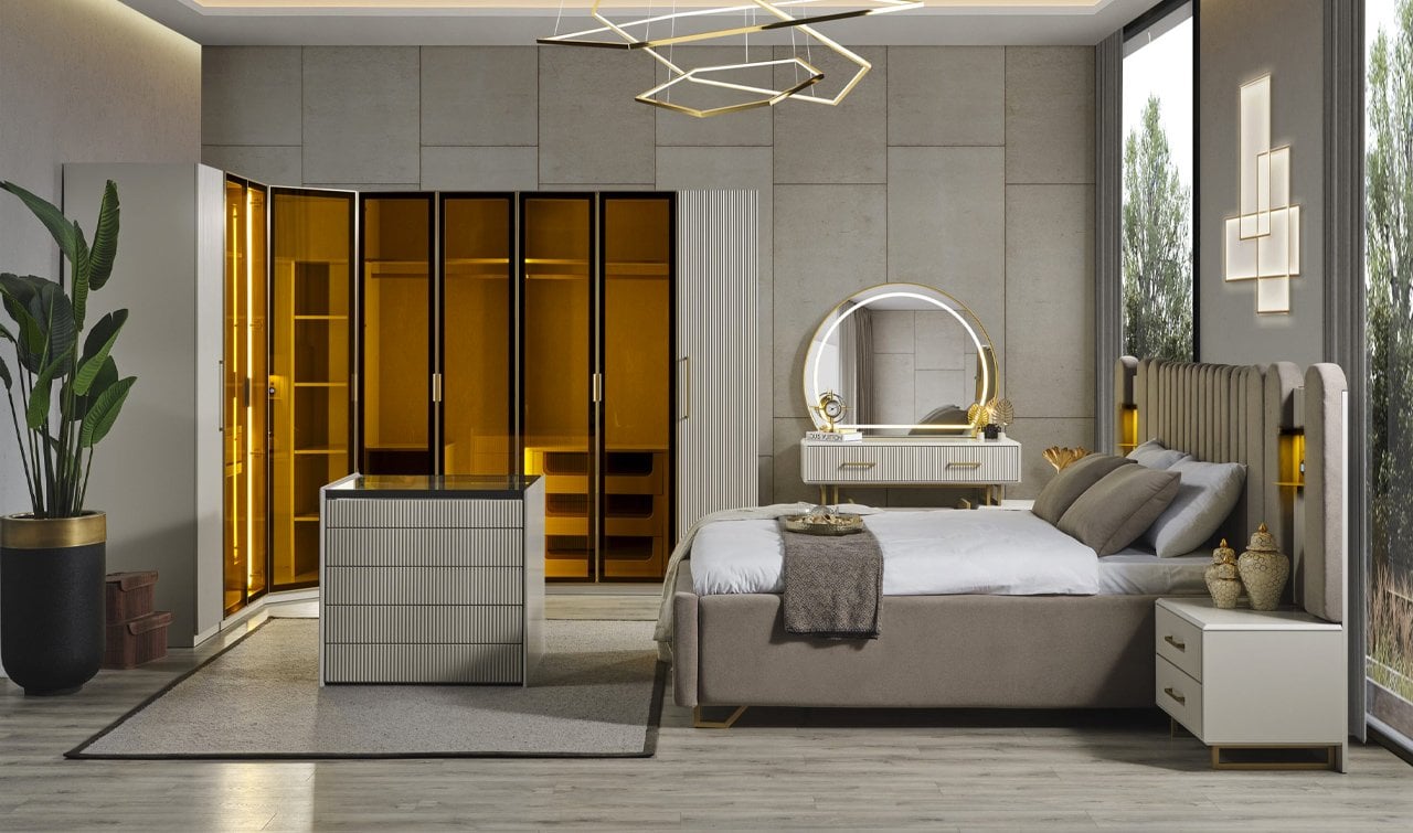 Monreo Yatak Odası Takımı - Köşe Dolap