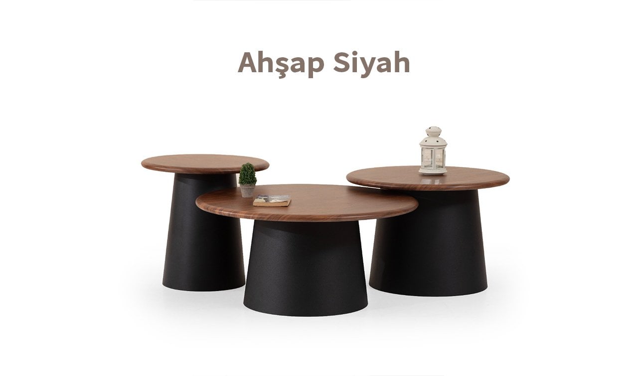 Tola Abanoz Orta Sehpa-Yan Sehpa