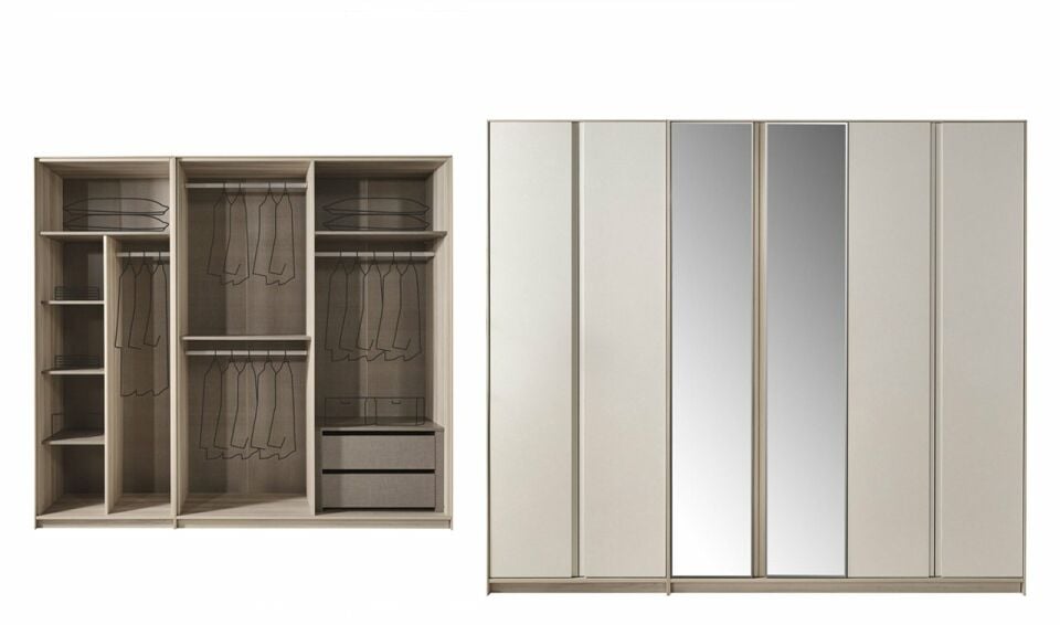 Kavis Yatak Odası Takımı 6 Kapılı Gardrop