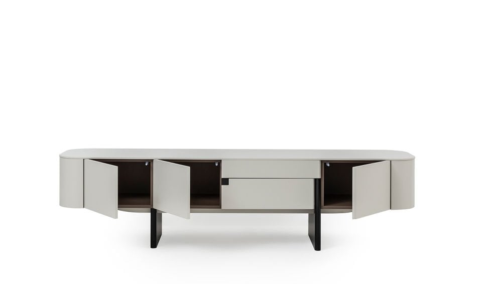 Delta Tv Ünitesi | Açık Gri & Traverten