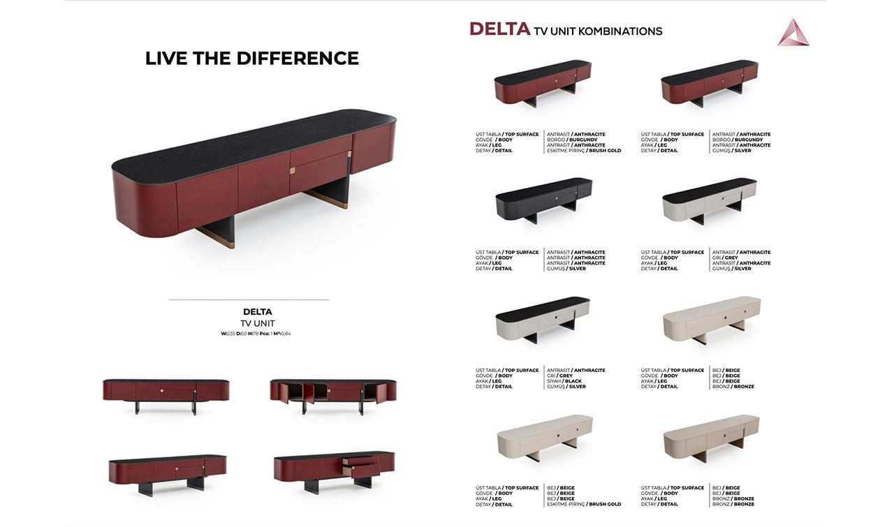 Delta Tv Ünitesi | Bej & Bronze