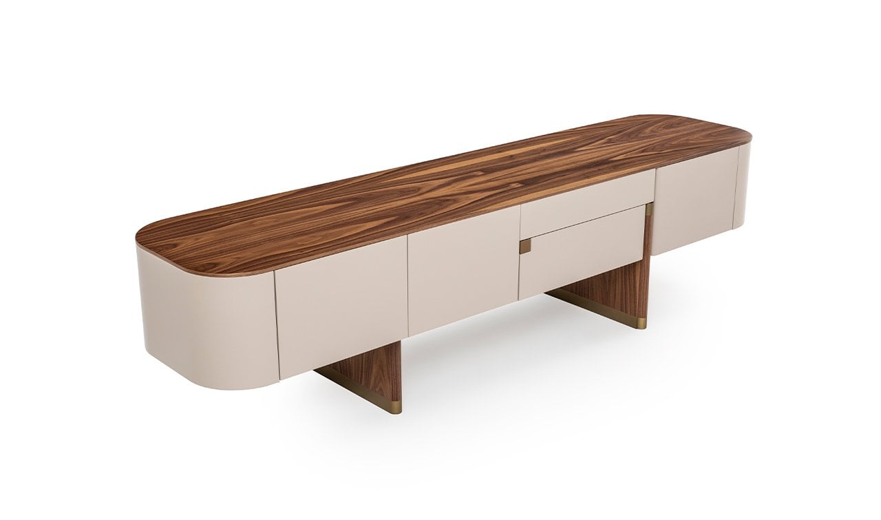 Delta Tv Ünitesi | Bej & Ahşap