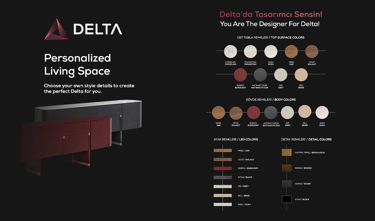 Delta Tv Ünitesi | Bordo & Bronze