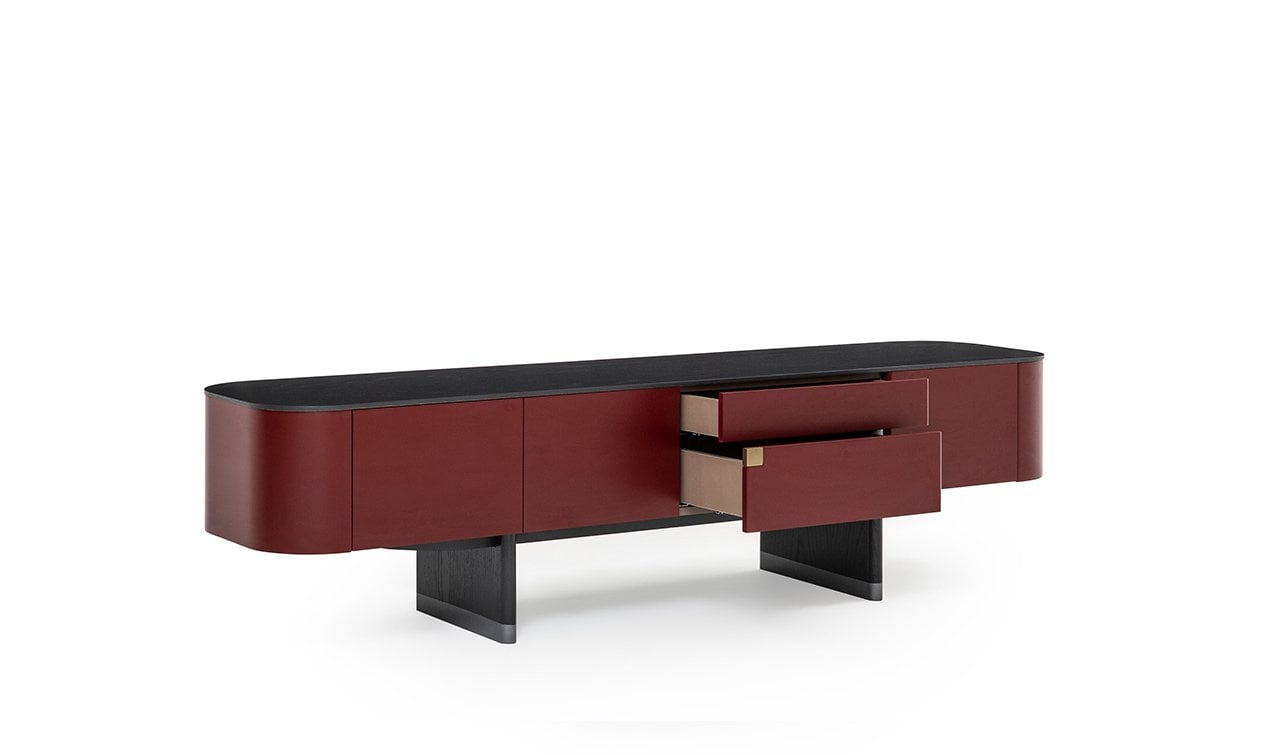 Delta Tv Ünitesi | Bordo & Siyah