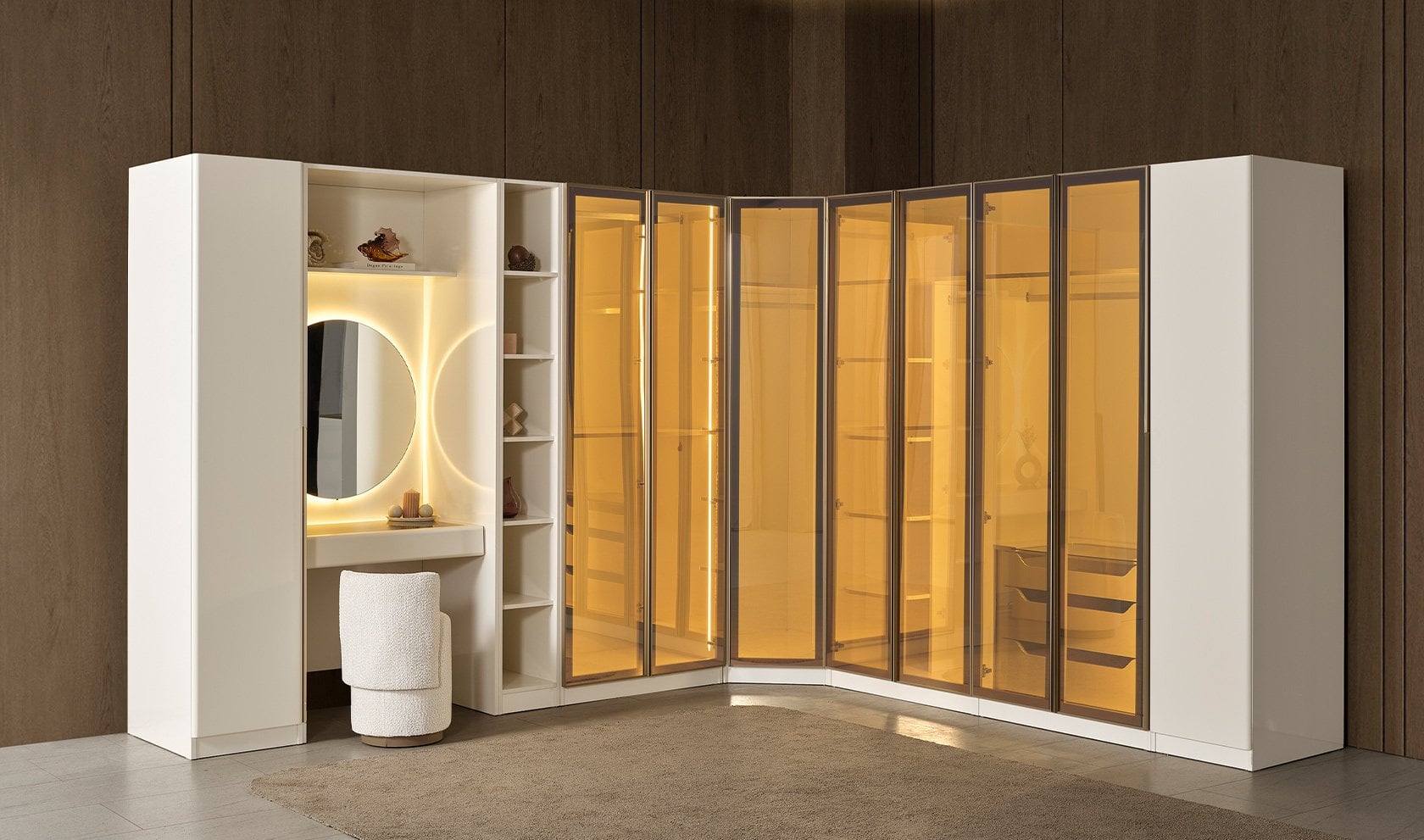 Marsel Yatak Odası Köşe Dolapı