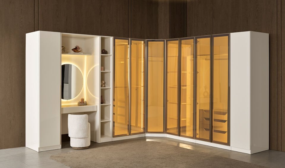 Marsel Yatak Odası Köşe Dolapı