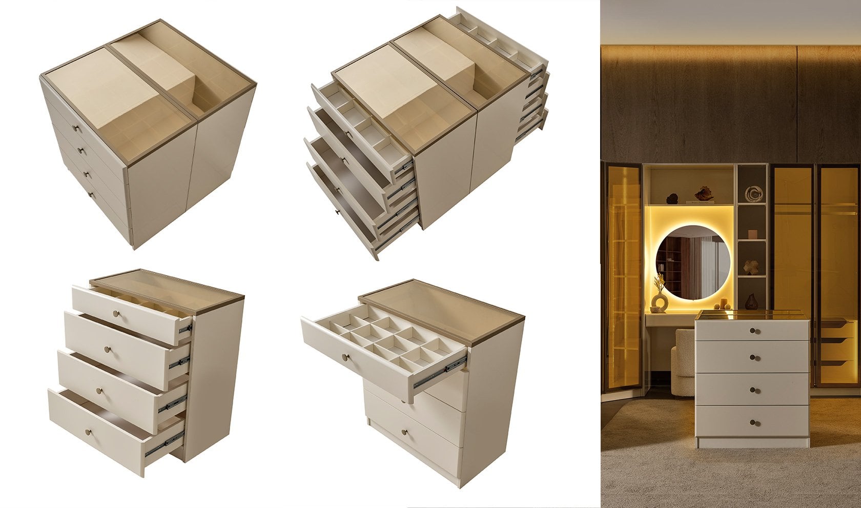 Marsel Yatak Odası Köşe Dolapı