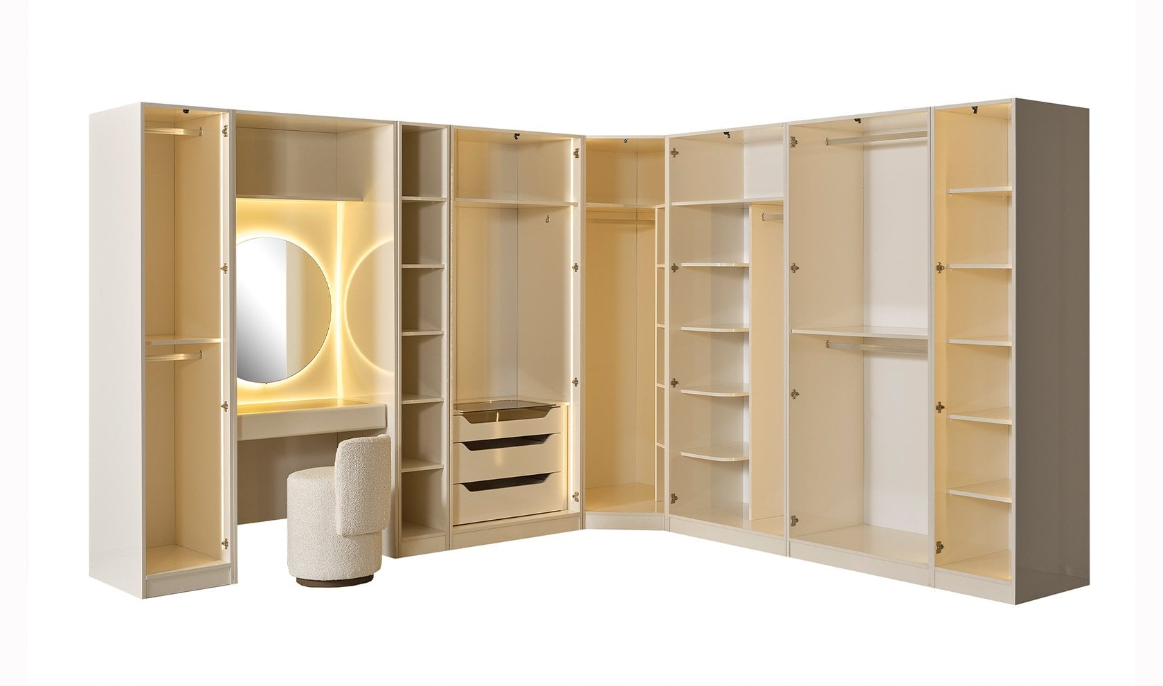 Marsel Yatak Odası Köşe Dolapı